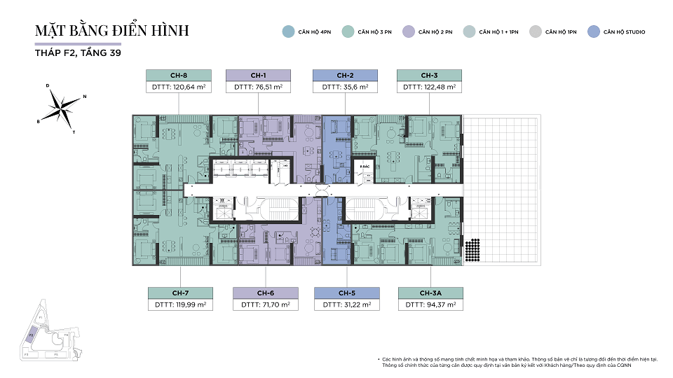 Tháp F2 Sun Fliza Suites T39
